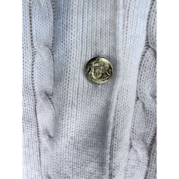 Vintage 90s Classic Elements Cream White Cableknit Cardigan Sweater - Picture 4 of 8